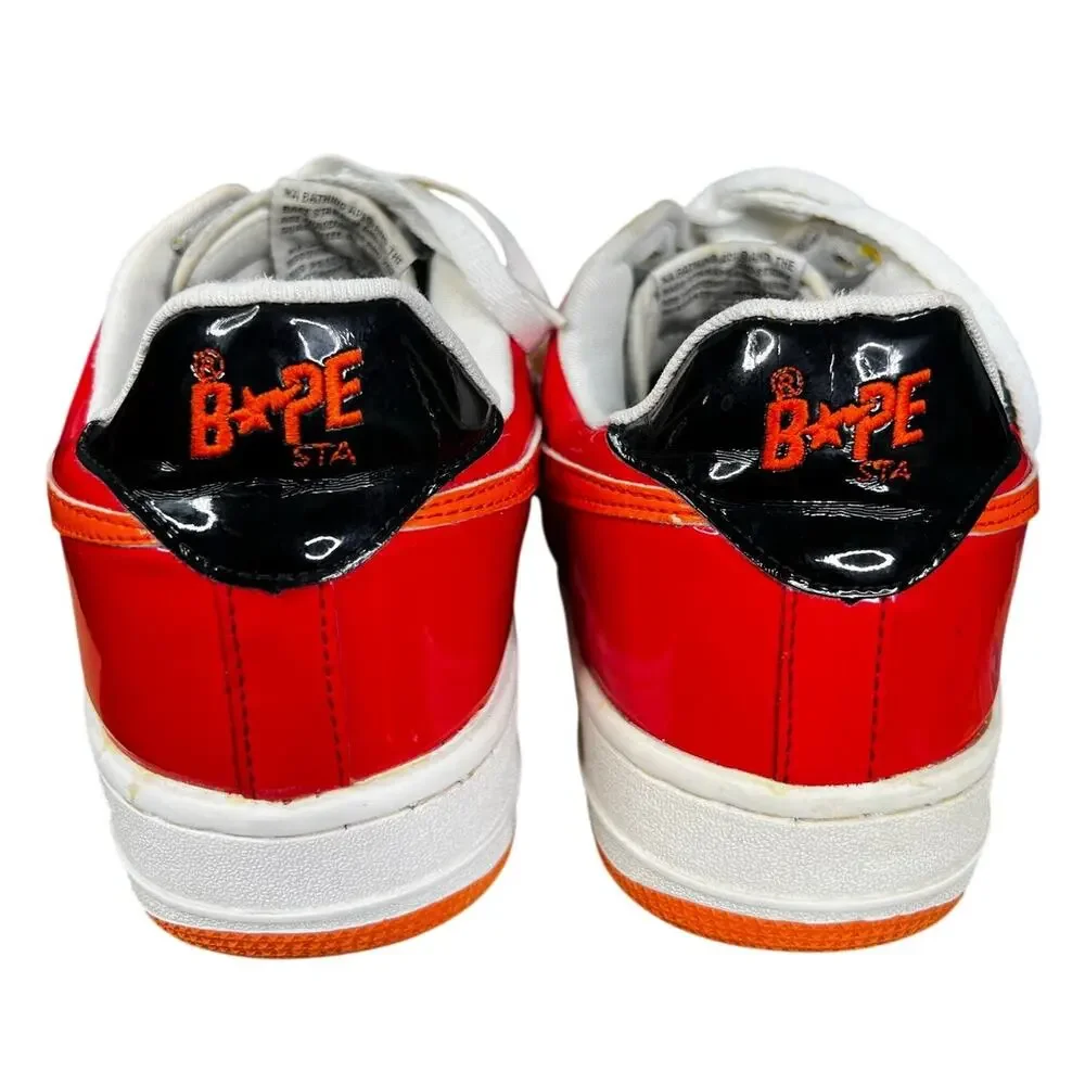 Bapesta Men’s FS002 Red Yellow Orange Skate Sneakers Size US 10.5